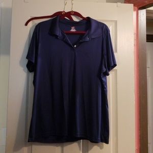 Two Active Wear Hanes COOL DRI Collared Shirts